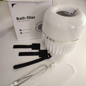 White Bath Filter with Chrome Accents